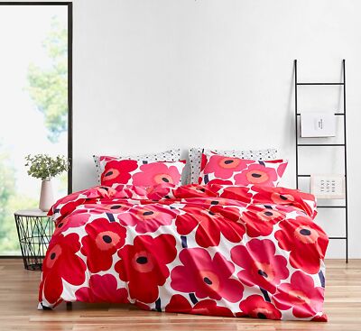 Marimekko - Queen Comforter Set, Cotton Bedding with Matching