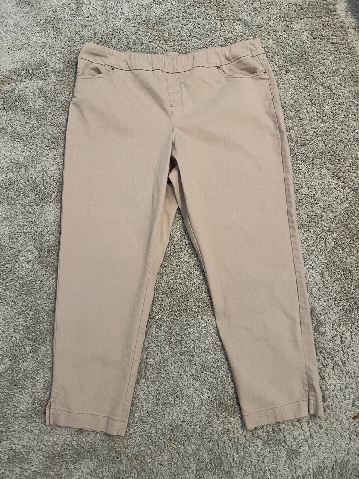N Touch Women's 18 Pants Khaki stretchy Elastic Waist