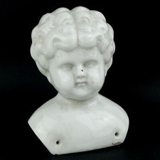 Antique shoulderplate china head, 5.1", Germany, glazed porcelain, doll head