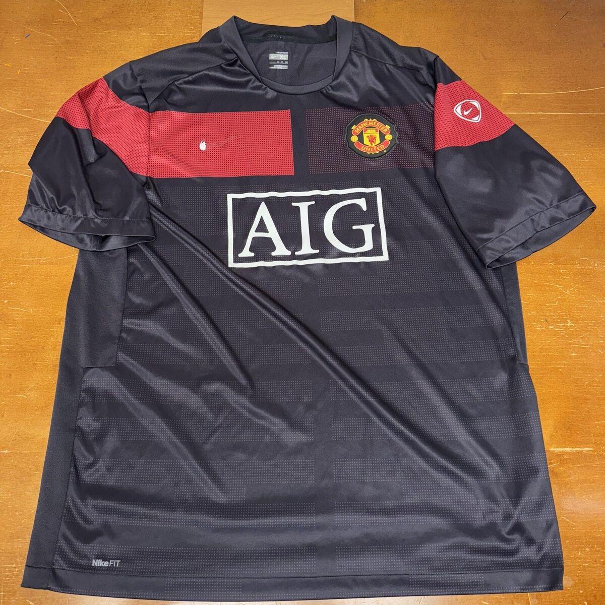 Manchester United Jersey Mens XL Black AIG Soccer Shirt Dri Manchester United Jersey Mens XL Black AIG Soccer Shirt Dri