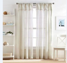 Lagos 50"x 108" Rod Pocket Window Curtain Panel with Valance - Linen 1 panel