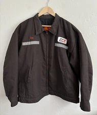 Red Kap Vintage Men's Brown "Bob" Trucker Zip Detroit Work Jacket Size XXL