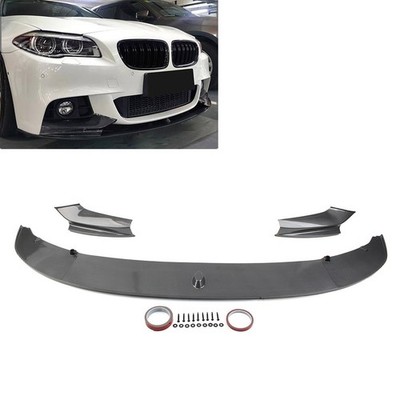 Front Bumper Spoiler Lip Set For BMW 5 Series F10 M Sport 2011-2016 Carbon Fiber