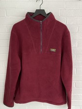 LL Bean Katahdin Fleece Pullover 1/2 Zip Burgundy Mens Size Large Reg Fall