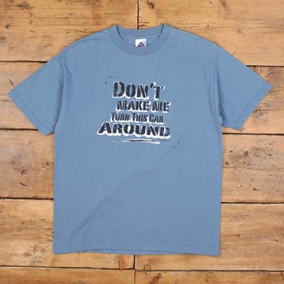 Alstyle Apparel T-Shirt L Herren 00er blau Spruch lustig humorvoll Zitat