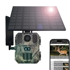 4G Solar Wildlife Camera 30MP 4K Night Vision Trail Cam APP High Quality Video