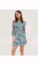 Reformation Doutzen Leona Floral Print Mini Dress Sz 0 Blue Party Feminine