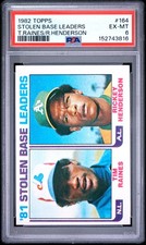 1982 TOPPS STOLEN BASE LEADERS #164 TIM RAINES RICKEY HENDERSON PSA 6
