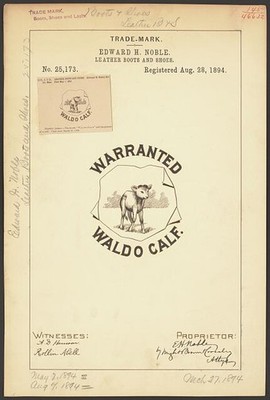 Photo:Edward H Noble Waldo Calf Leather Boots Shoes Trademark 1894