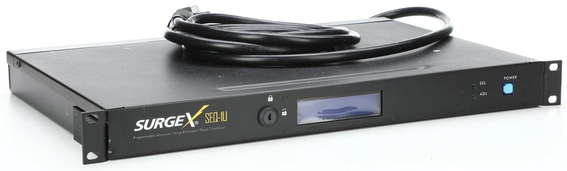 SurgeX SEQ-1U 8 Outlet Sequencing Surge Eliminator with Remote & Key Lock