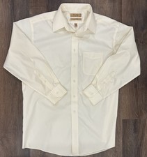 Mens Dress Shirt Size 16 33 Roundtree Yorke Gold Label Non Iron Pinpoint Cotton