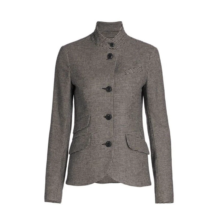 RAG & BONE Slade Blazer Slim Fit Houndstooth Blazer Size 2 Wool Fall  - Image 3 of 4