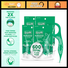 Extra Strong Dental Floss Picks - Shred-Resistant, Easy Grip, Mint Flavor, 600 C