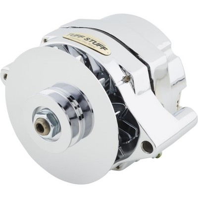 Tuff Stuff 7068RD Chrome 1-Wire 1-Groove Pulley Alternator for Ford