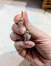 Sterling Silver 925 Seahorse Drop Earrings Women Jewellery