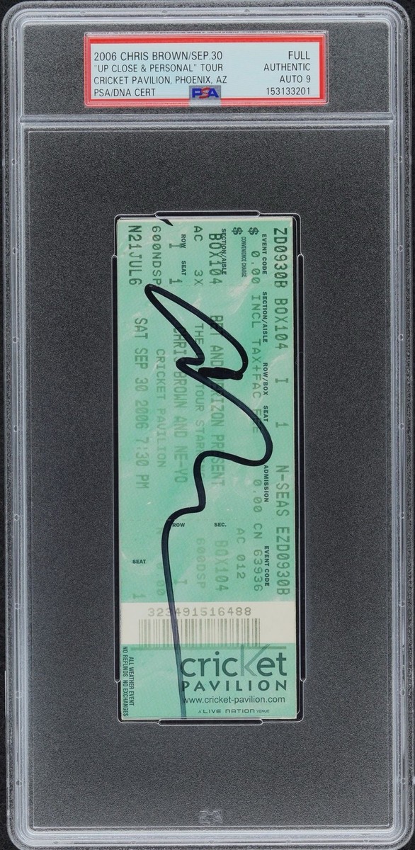 【希少】　annieglass vtg 1997 1998 USA サイン入り Chris Brown Signed Autographed Ticket “Up Close And Personal” Tour