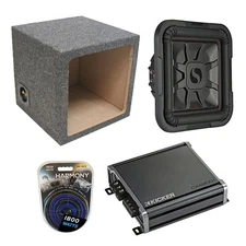 Kicker L7 10" 1000W Subwoofer 46L7T104 w/ Sealed Sub Box & CXA800.1 Stereo Amp