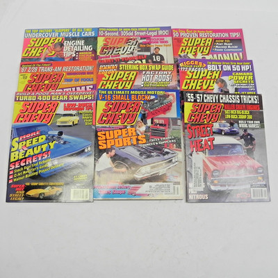 1994 SUPER CHEVY MAGAZINE LOT OF 9 ISSUES HOT RODS DRAG RACING PERFORMANCE