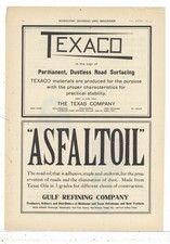 1909 Texas Co. Ad: TEXACO Early Logo Pictured for Road Surfacing Materials