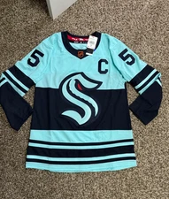 Size 50 Adiddas Authentic NHL Hockey jersey Kraken Giordano reverse retro