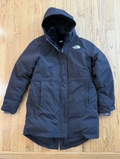 The North Face Girls XL G Arctic Hooded Parka Black Down DryVent Faux Fur Coat