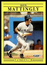 Don Mattingly 1991 Fleer #673 Yankees MLB READ FREE SHIPPING AutographDen