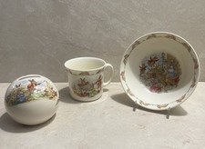 ROYAL DOULTON Bunnykins Lot Of 3 China Cereal Bowl, Mug, and Money Ball Bank