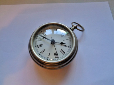 Pottery Barn Stil Chrom hängende Taschenuhr 3,6 x 1,5 Zoll Gewicht 457 g gebraucht