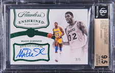 2019 Panini Flawless Enshrined Signatures Emerald Magic Johnson /5 BGS 9.5