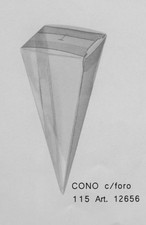 Scatola pvc trasparente cono portaconfetti con foro 0L25