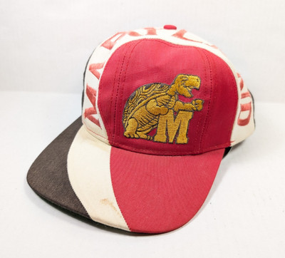 Vintage Maryland Terrapins Hat READ Snapback Twin Enterprise Stripe 90s Terps
