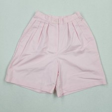 Mom Shorts Vtg 80s 90s Pastel Pink High Waisted Preppy Pleated Chino XS
