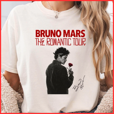 Bruno Mars The Romantic Tour Schedules 2026 2-sided Fan Gift