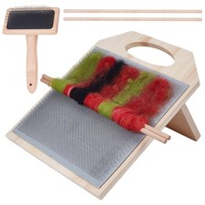15.5x12.4inch Wool Blending Board Carding Brush Set, Fiber Blending Board wit...