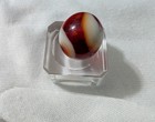 Oxblood Out Of Round Marble & Piece of Akro Agate Manufacturing Cullet & Odditiy — photo 3