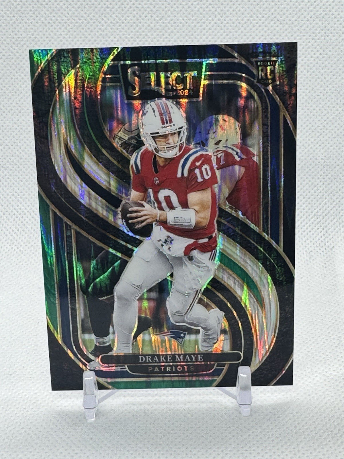 2024 Panini Select - Premier Level Drake Maye #113 Black & Green Shock Prizm...