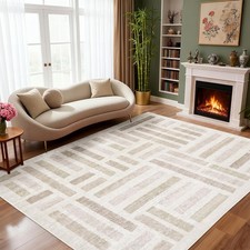 Washable Area Rugs,5x7ft Soft Rug for Living Room and Bedroom Vintage Striped...