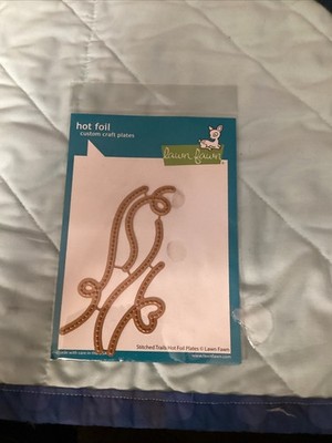 Hot Foil Custom Craft Plates. Stitched Trails. Lawn Fawn. NIP