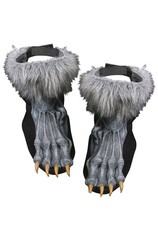 Silver Werewolf Shoe Covers by Fun World, Gray, Standard Size, Faux Fur