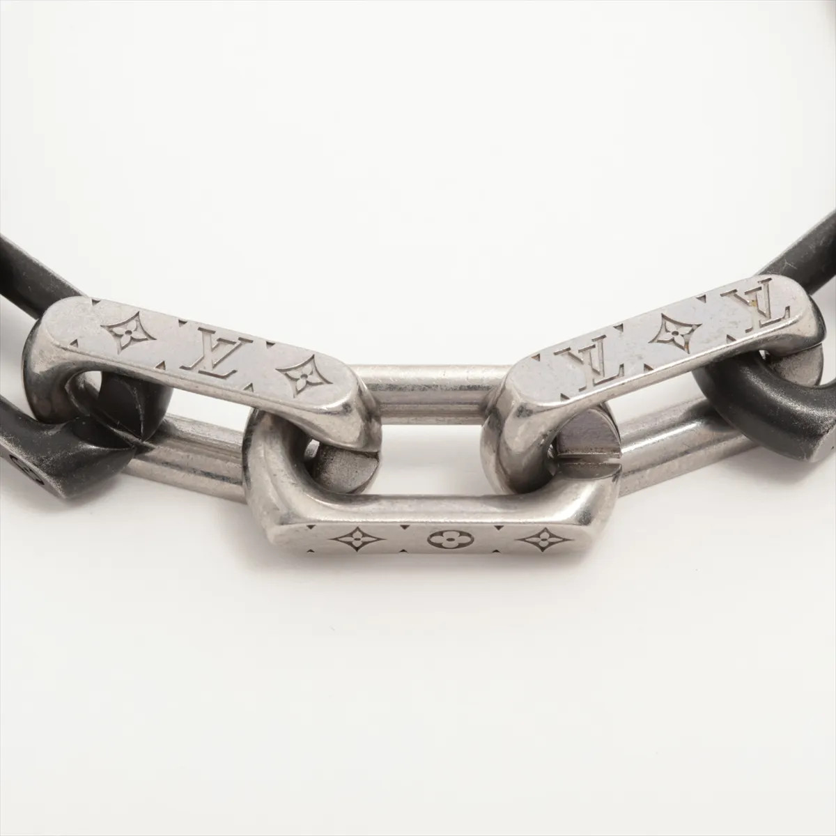 Louis Vuitton M00686 Bracelet monogram chain LE0275 Bracelet M metal Black × Sil thumbnail 2