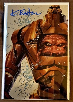 TMNT #1 NYCC 2023 Battle Damage Krang Virgin Signed By Kevin Eastman with COA