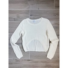 Vintage dELiA*s Womens Medium Cream Crop Sweater Made in USA Y2K Grunge Delia's