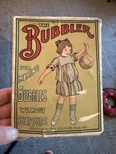 Antigua caja y juguete de colección The Bubbler 1910 rara con instrucciones