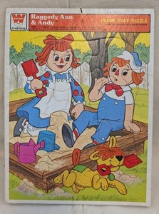 1980 The Bobbs-Merrill Co. Raggedy Ann & Andy Children's Tray Puzzle