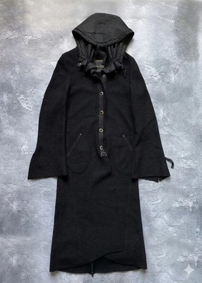 Archive 00s Cop Copine Avant Garde Hooded Long Wool Coat Rare Size 42
