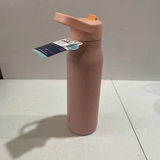 Zak Designs 20 fl oz Stainless Steel Tranquility Straw Bottle - Blush