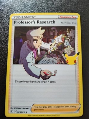 Pokemon Celebrations Professor's Research Holo Rare Card 023/025 NM