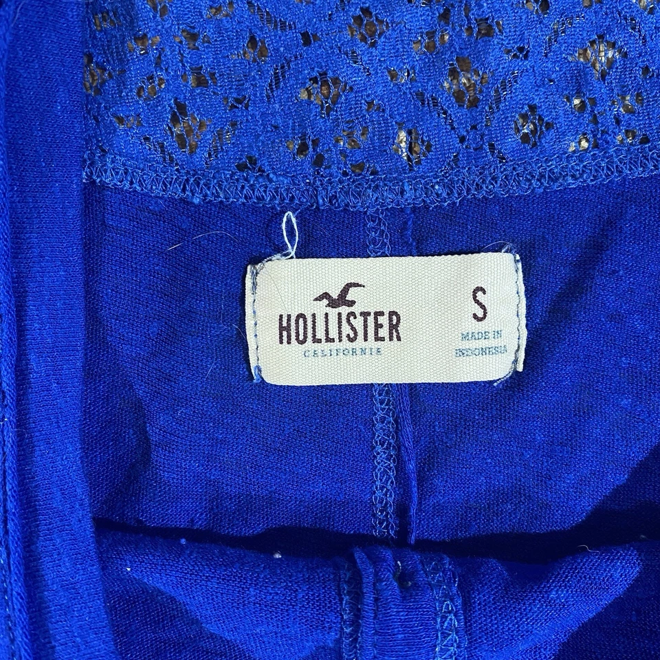 Vintage Y2K Hollister Henley Lace Detail Blue LS Womens Size Small - Image 4 of 4