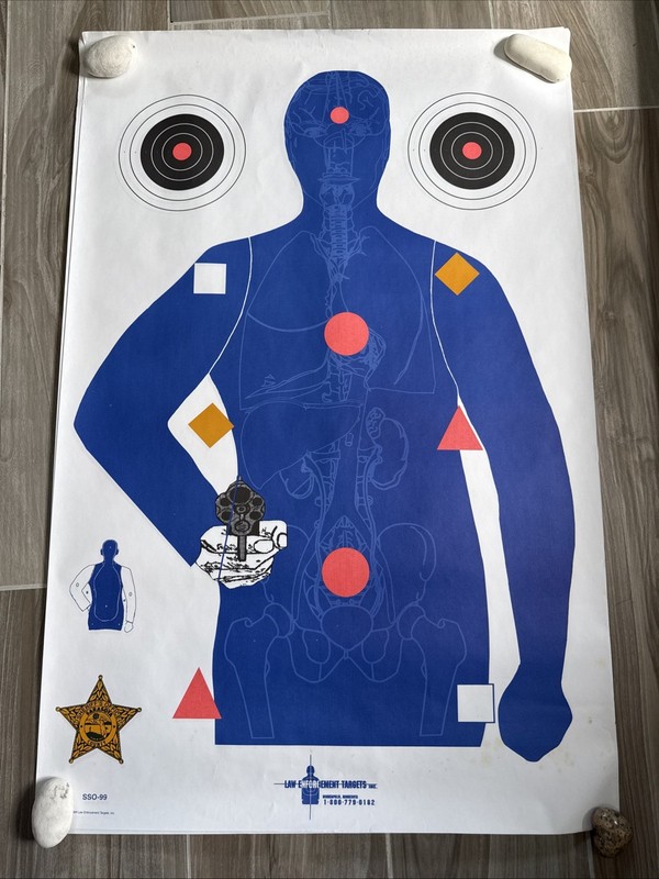 Lot Of 2 Vintage NYC Police Combat Target Poster in Excellent condition 35x23