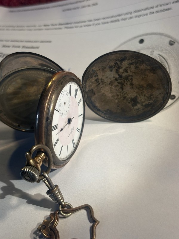 Antique Perfection USA Pocket Watch w Ornate Case Marked Sterling Parts/Repairs